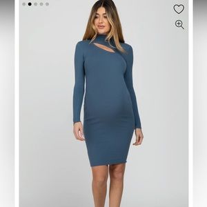 Blue cutout maternity sweater dress size small